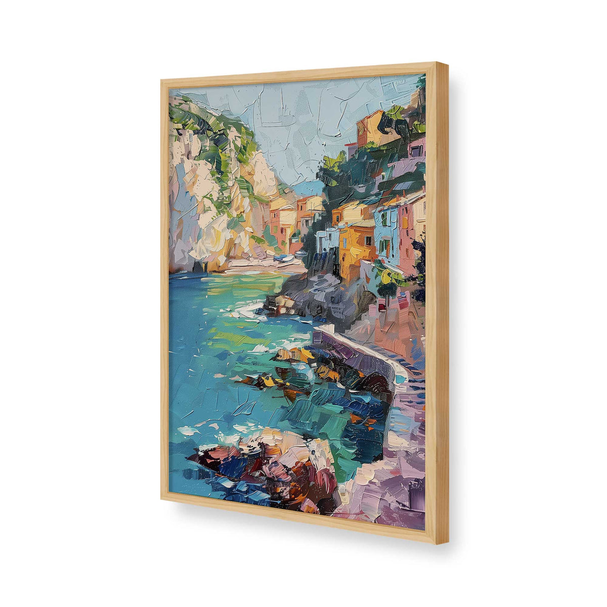 [Color:American Maple], Picture of art in a Polished Chrome frame of the corner