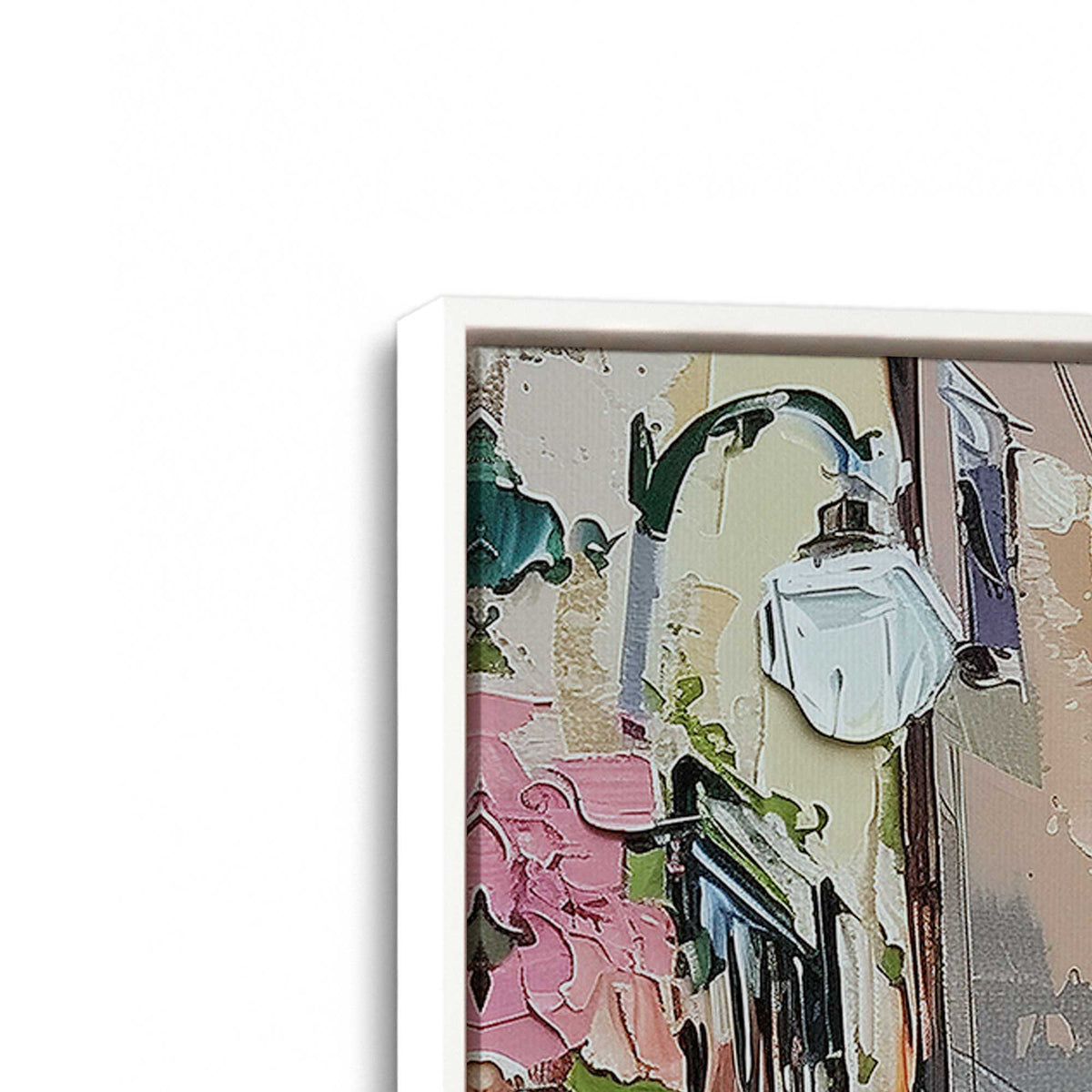 [Color:Opaque White], Picture of art in a White frame at an angle
