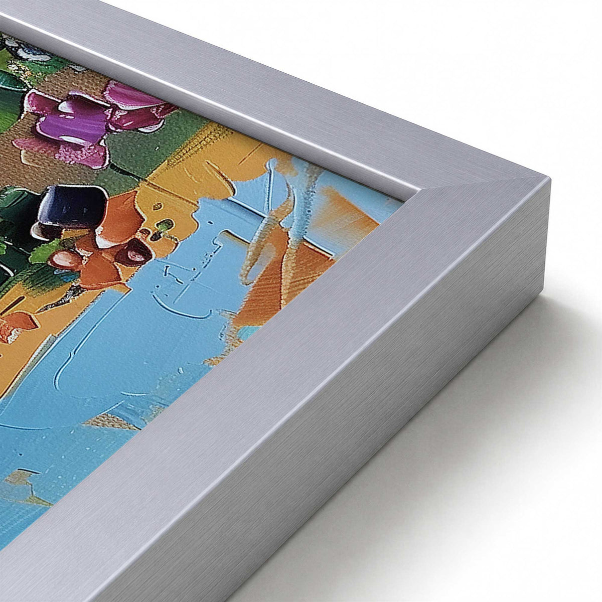 [Color:Polished Chrome], Picture of art in a Polished Chrome frame at an angle