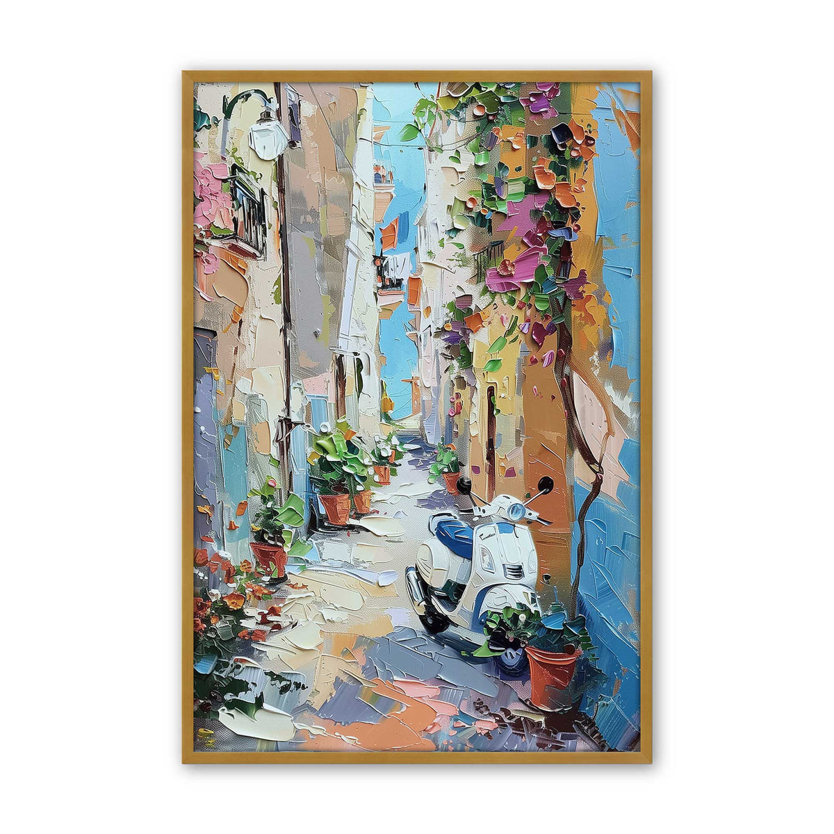 [Color:Polished Gold], Picture of art in a Polished Chrome frame