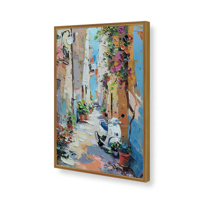 [Color:Polished Gold], Picture of art in a Polished Chrome frame of the corner
