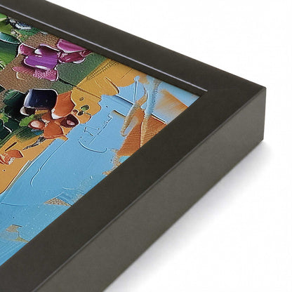 [Color:Satin Black], Picture of art in a Polished Chrome frame at an angle