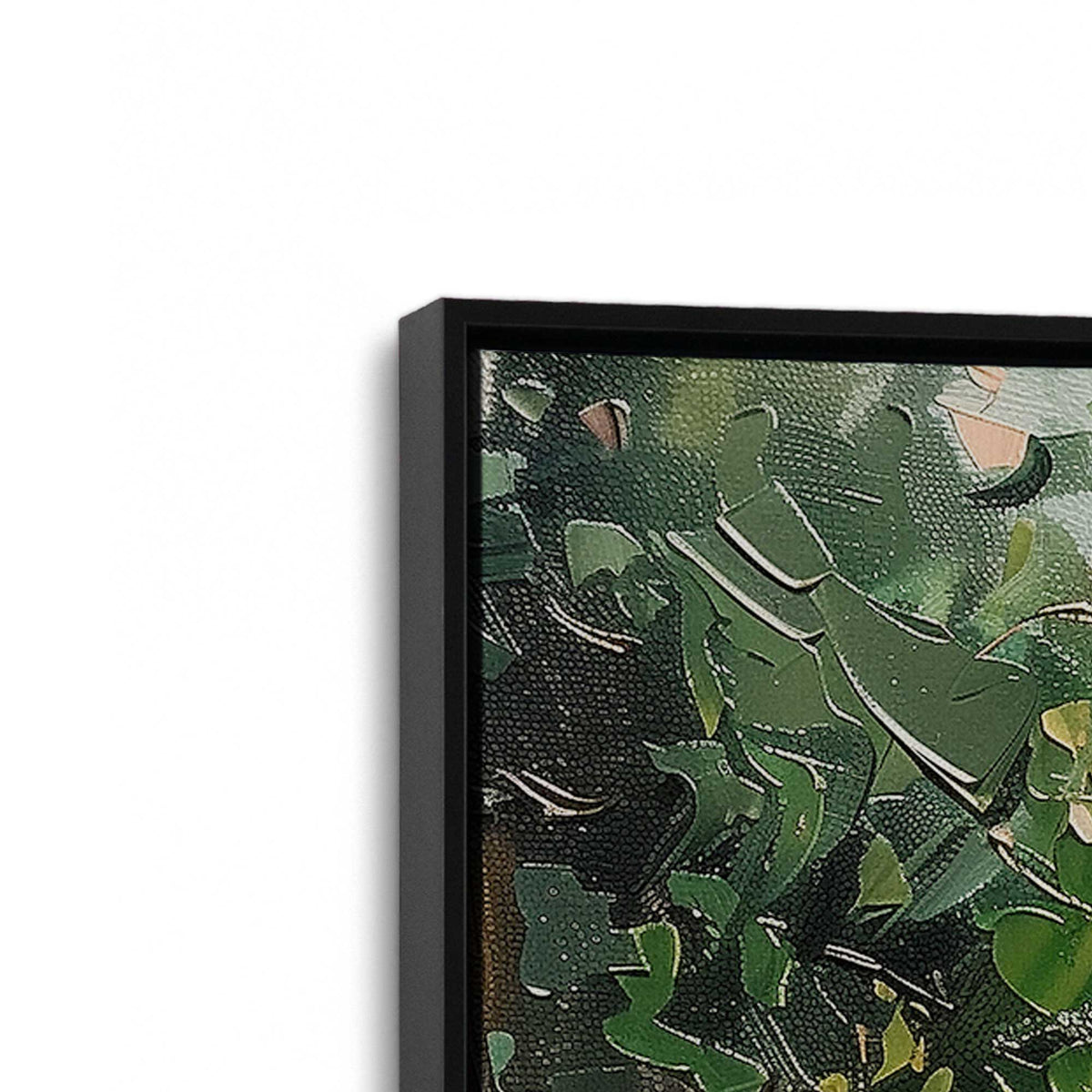 [Color:Satin Black], Picture of art in a Satin Black frame at an angle