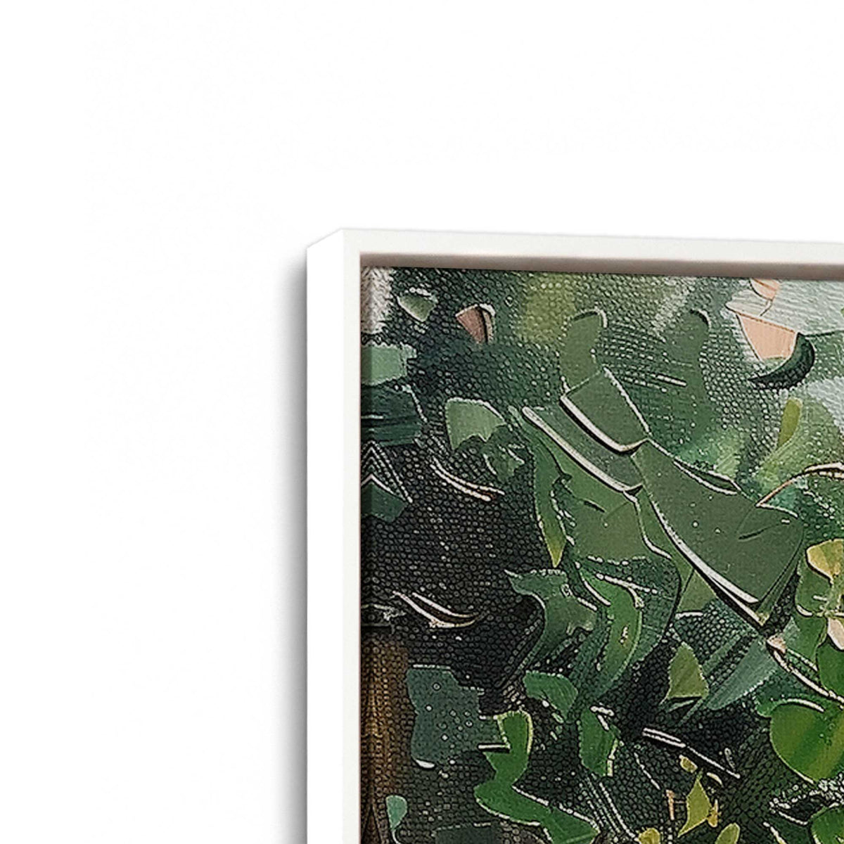 [Color:Opaque White], Picture of art in a White frame at an angle