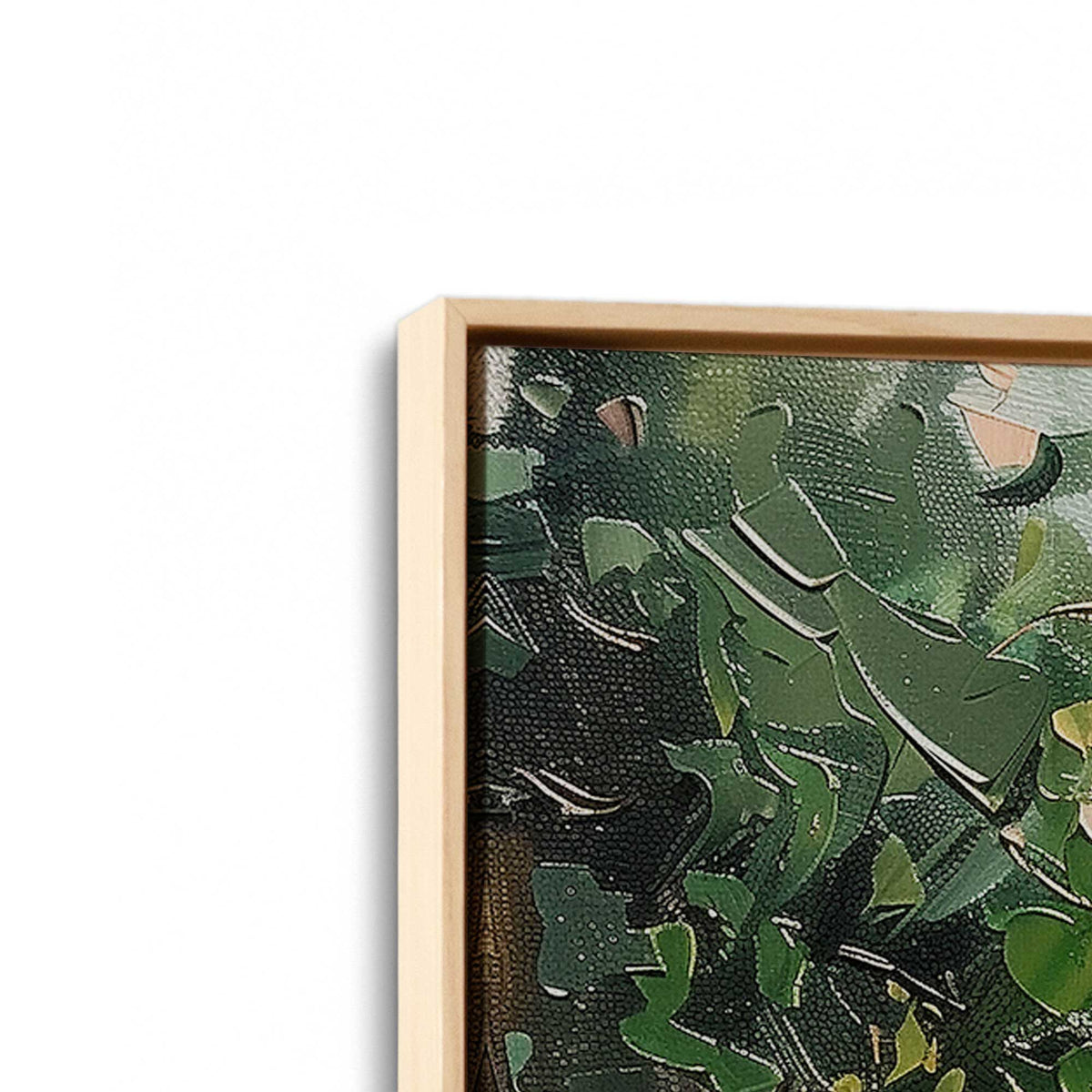 [Color:American Maple], Picture of art in a American Maple frame at an angle