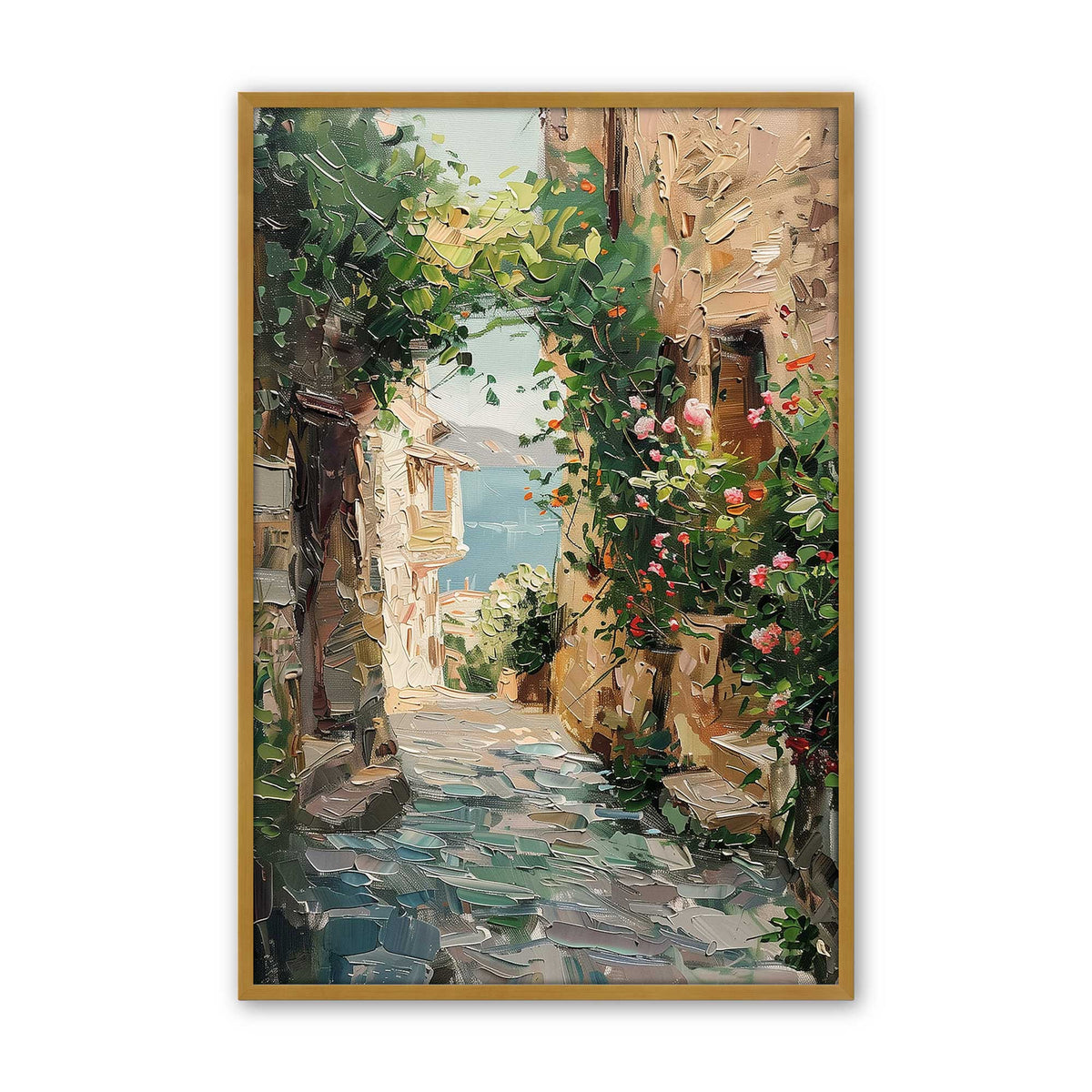 [Color:Polished Gold], Picture of art in a Polished Chrome frame