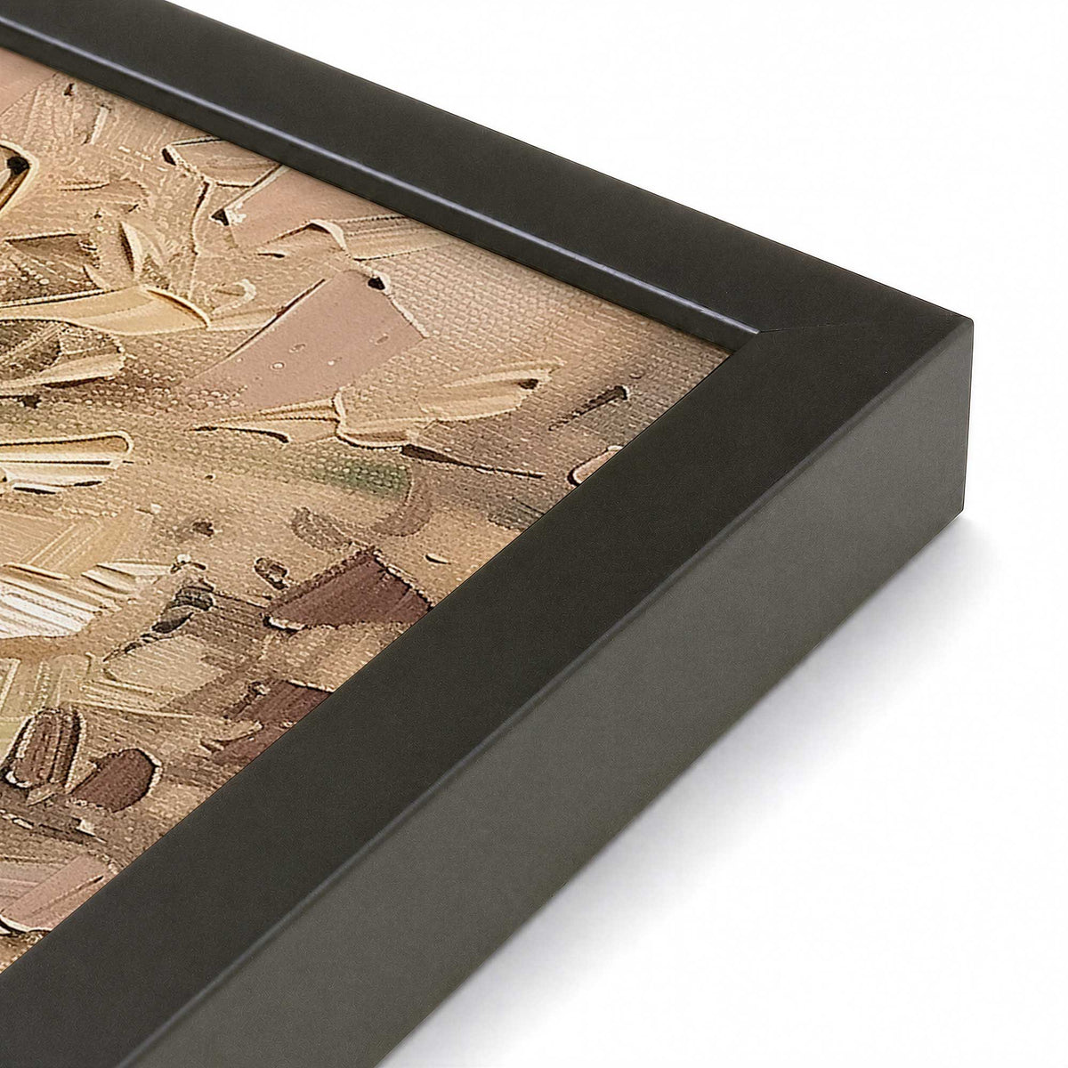 [Color:Satin Black], Picture of art in a Polished Chrome frame at an angle