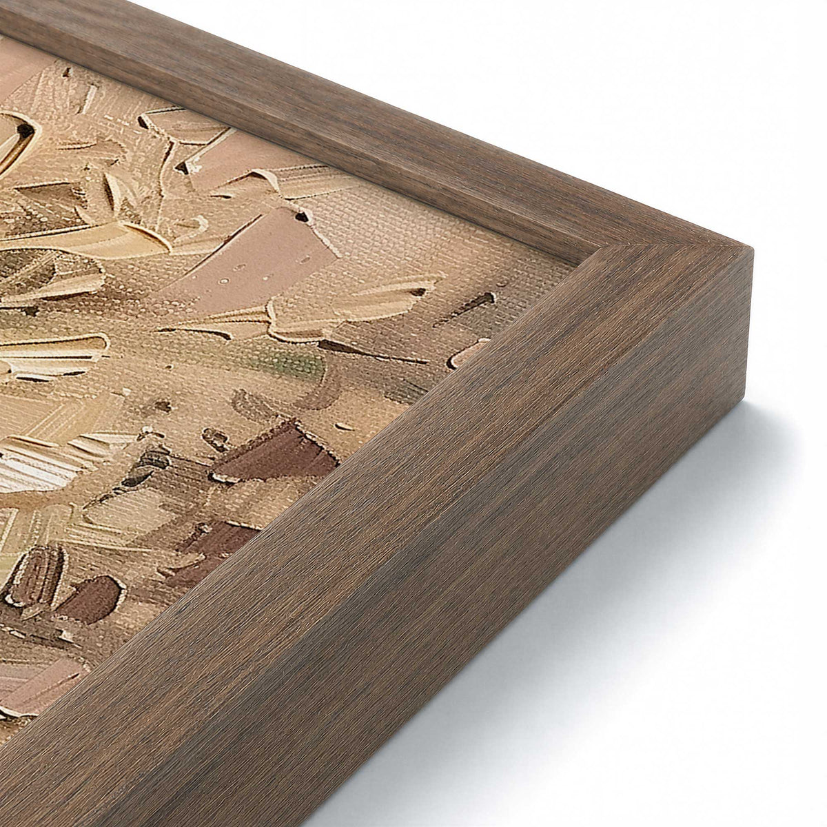 [Color:Walnut], Picture of art in a Polished Chrome frame at an angle