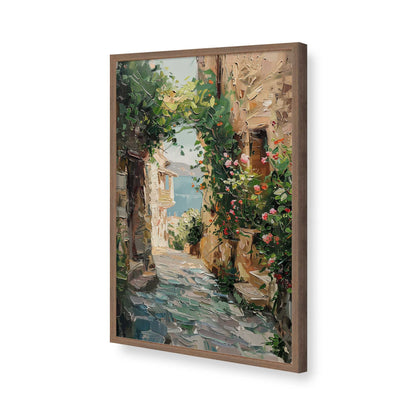 [Color:Walnut], Picture of art in a Polished Chrome frame of the corner