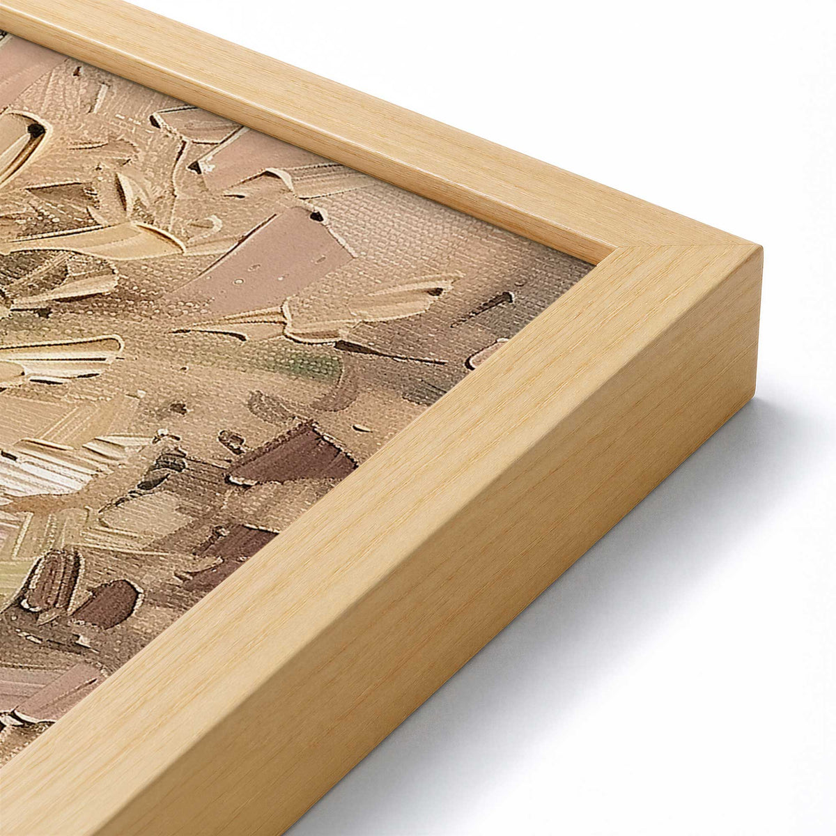 [Color:American Maple], Picture of art in a Polished Chrome frame at an angle