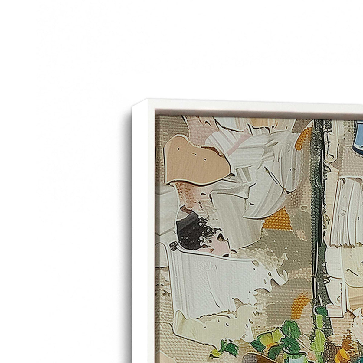 [Color:Opaque White], Picture of art in a White frame at an angle