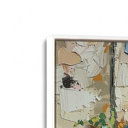 [Color:Opaque White], Picture of art in a White frame at an angle