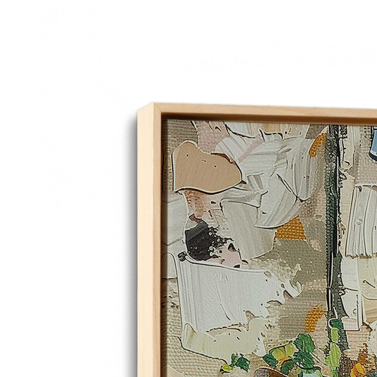 [Color:American Maple], Picture of art in a American Maple frame at an angle