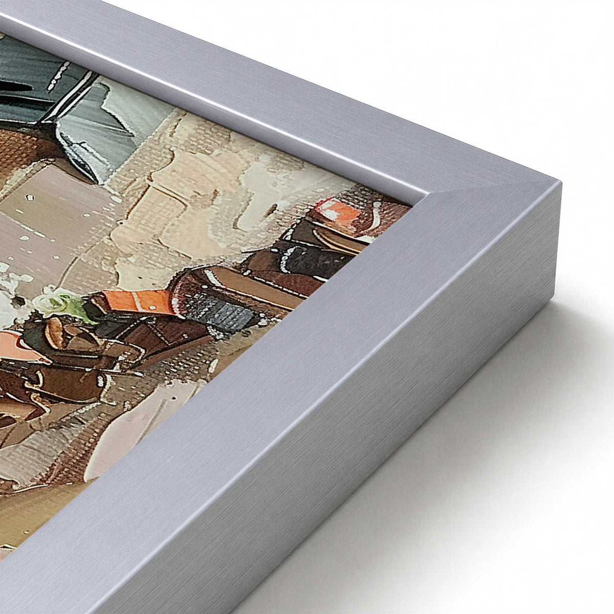 [Color:Polished Chrome], Picture of art in a Polished Chrome frame at an angle