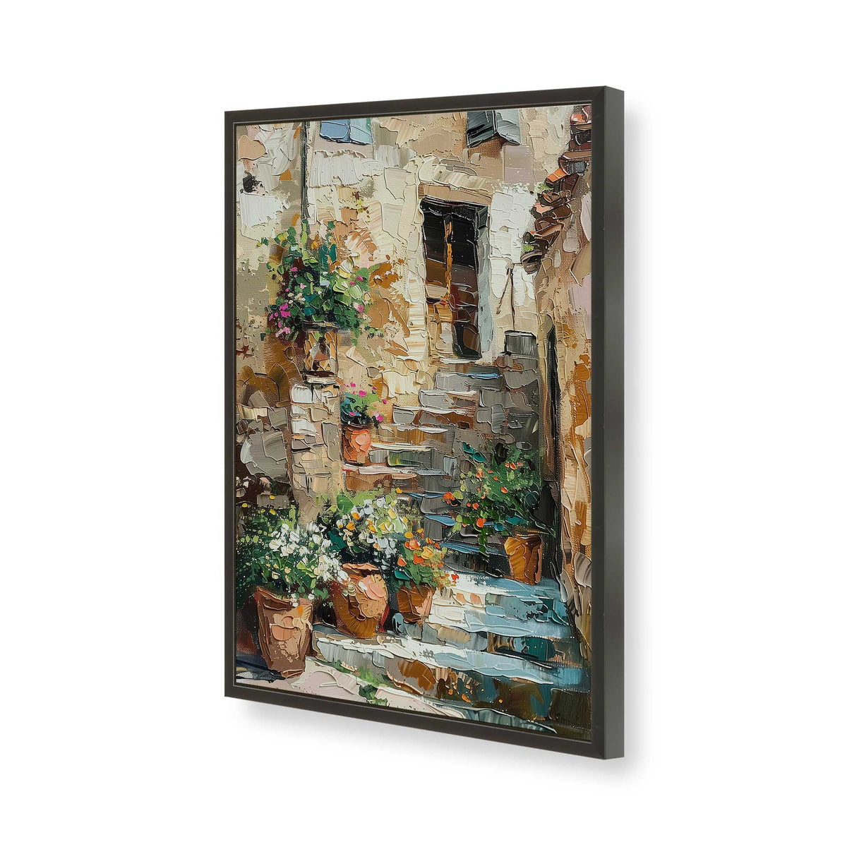 [Color:Satin Black], Picture of art in a Polished Chrome frame of the corner
