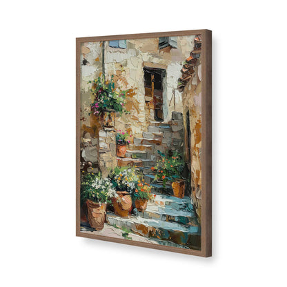 [Color:Walnut], Picture of art in a Polished Chrome frame of the corner