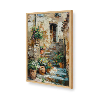 [Color:American Maple], Picture of art in a Polished Chrome frame of the corner