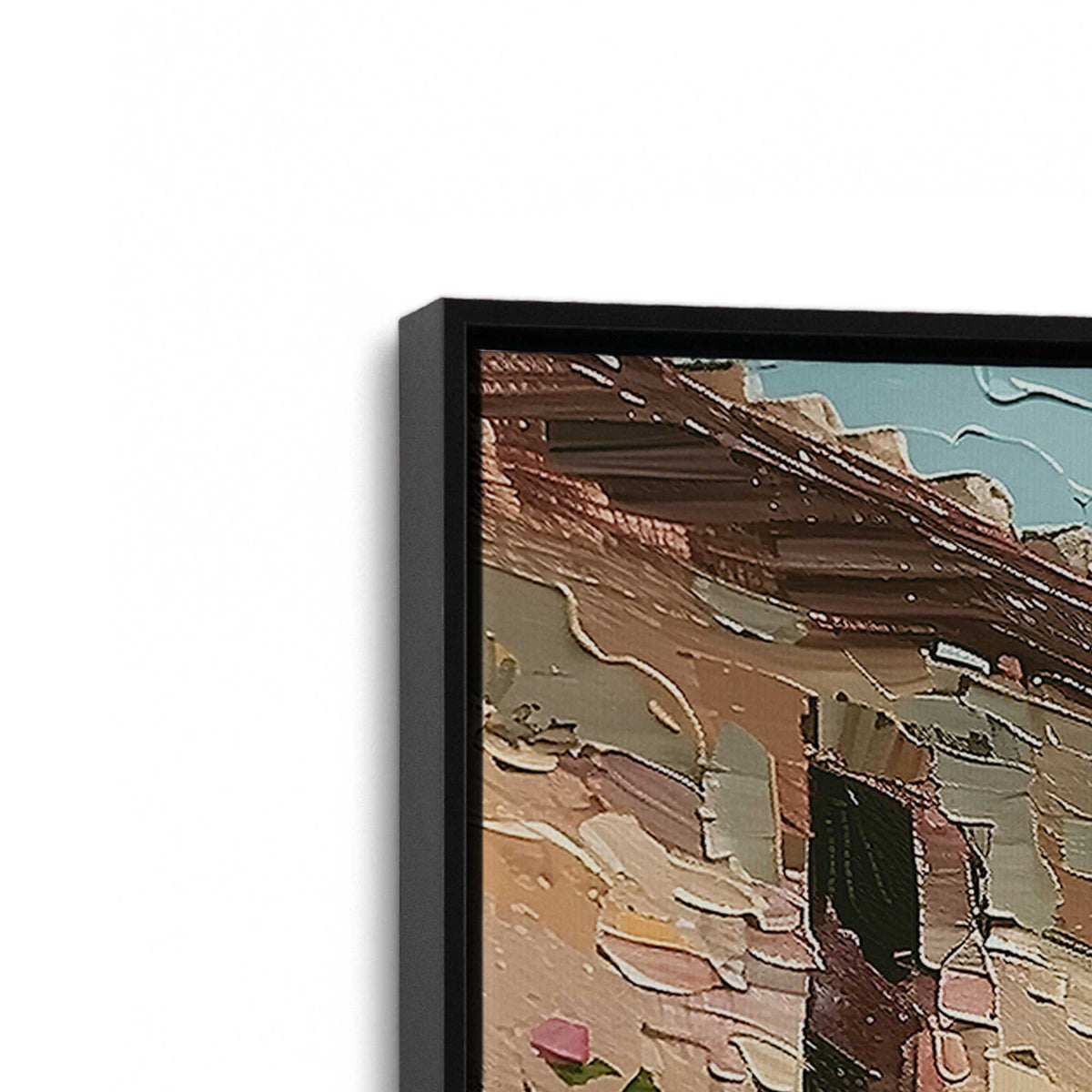 [Color:Satin Black], Picture of art in a Satin Black frame at an angle