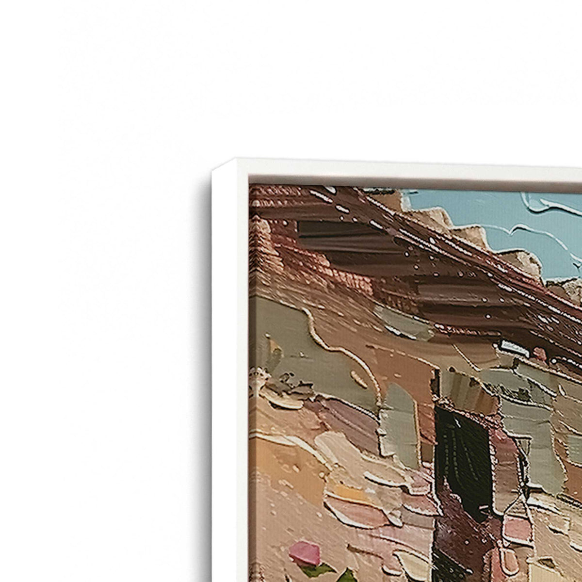 [Color:Opaque White], Picture of art in a White frame at an angle