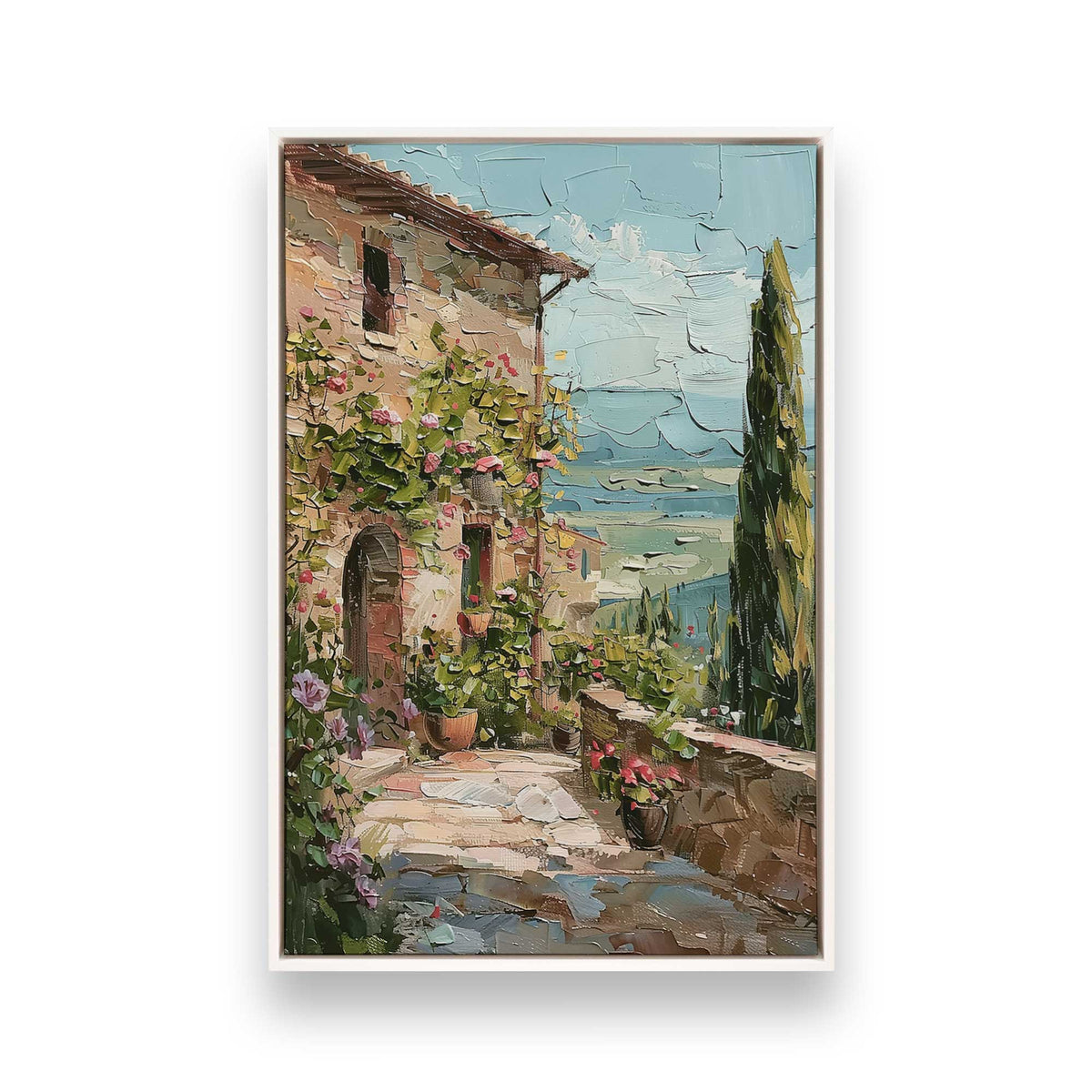 [Color:Opaque White], Picture of art in a White frame
