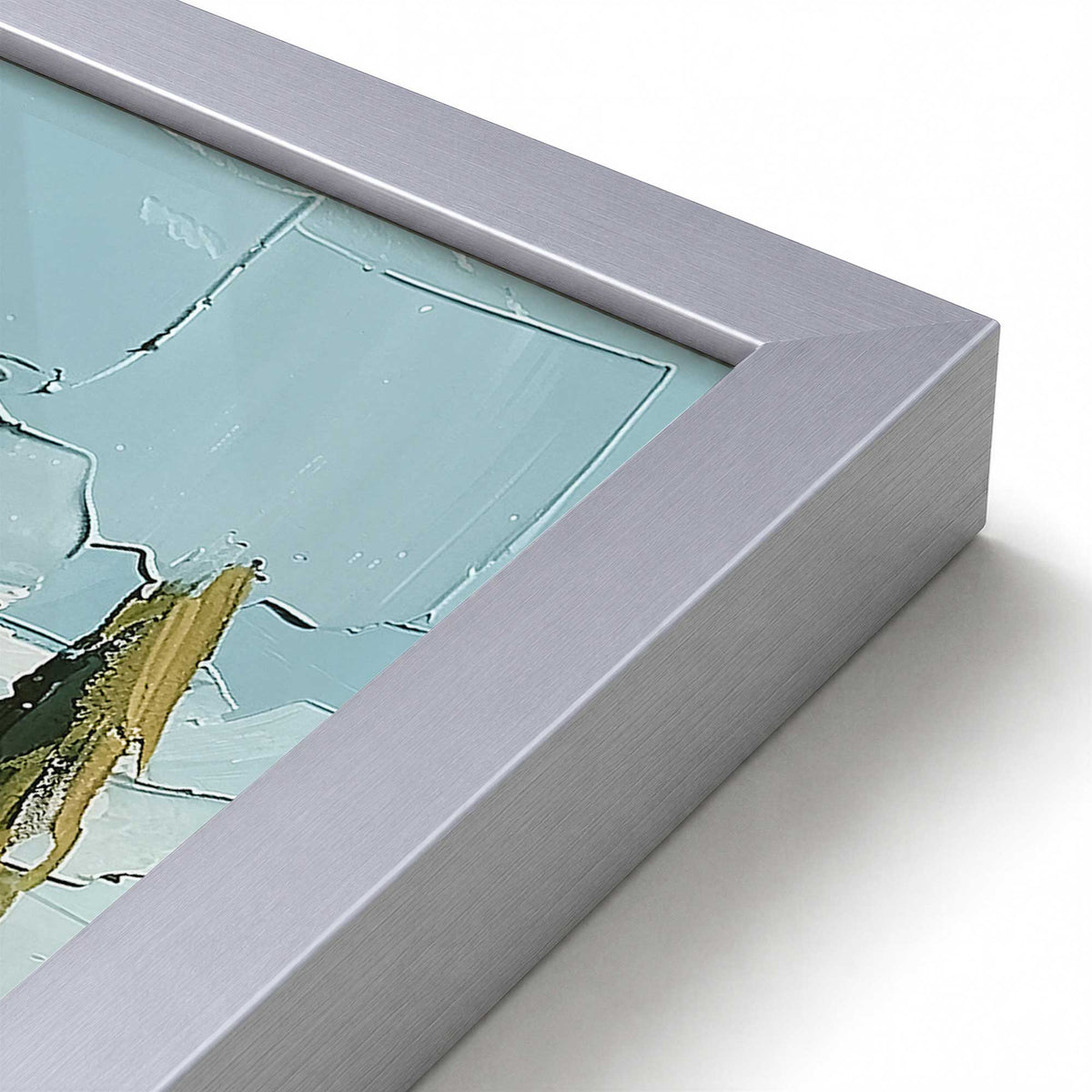 [Color:Polished Chrome], Picture of art in a Polished Chrome frame at an angle