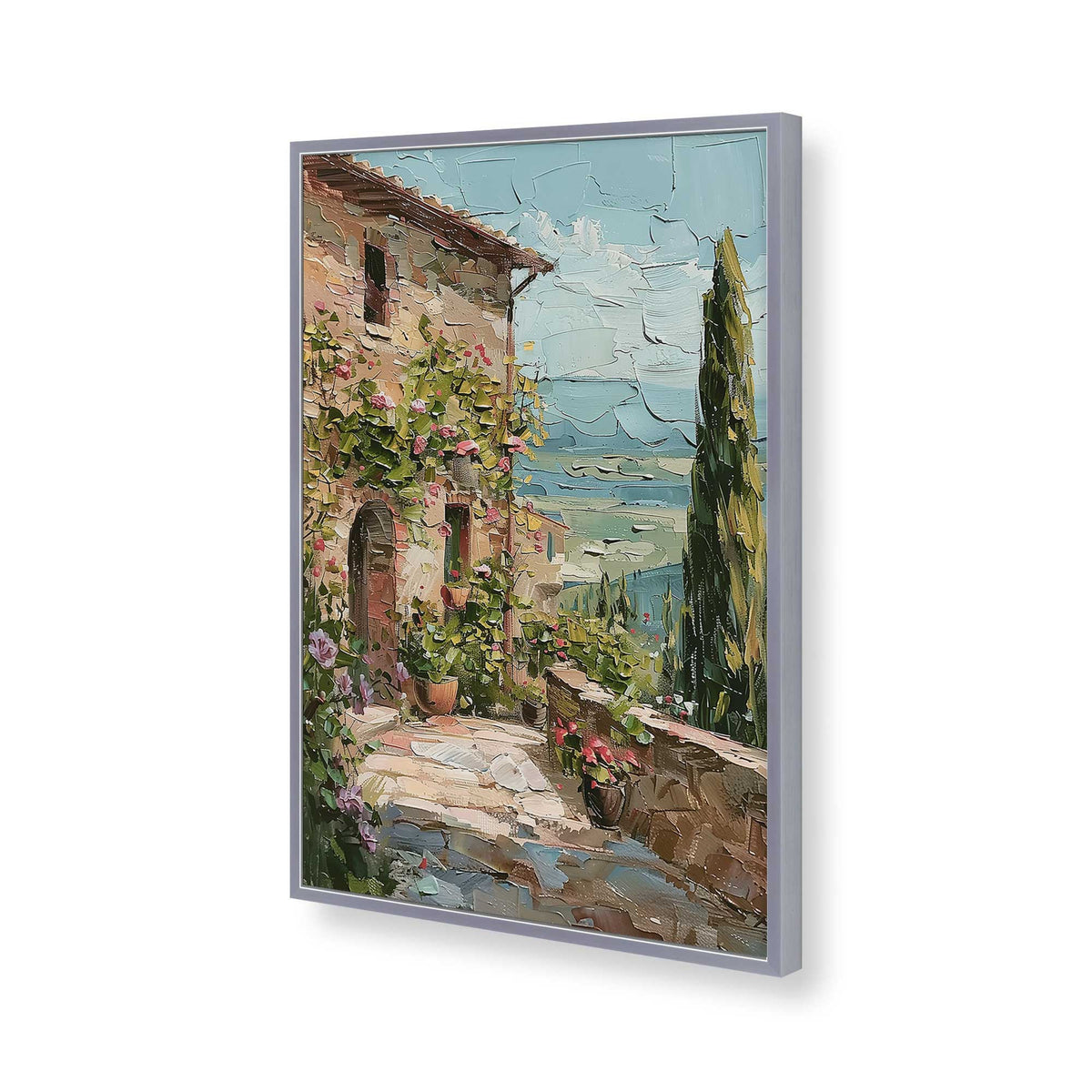 [Color:Polished Chrome], Picture of art in a Polished Chrome frame of the corner