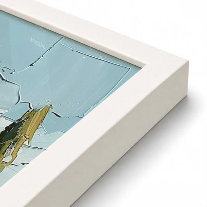 [Color:Opaque White], Picture of art in a Polished Chrome frame at an angle