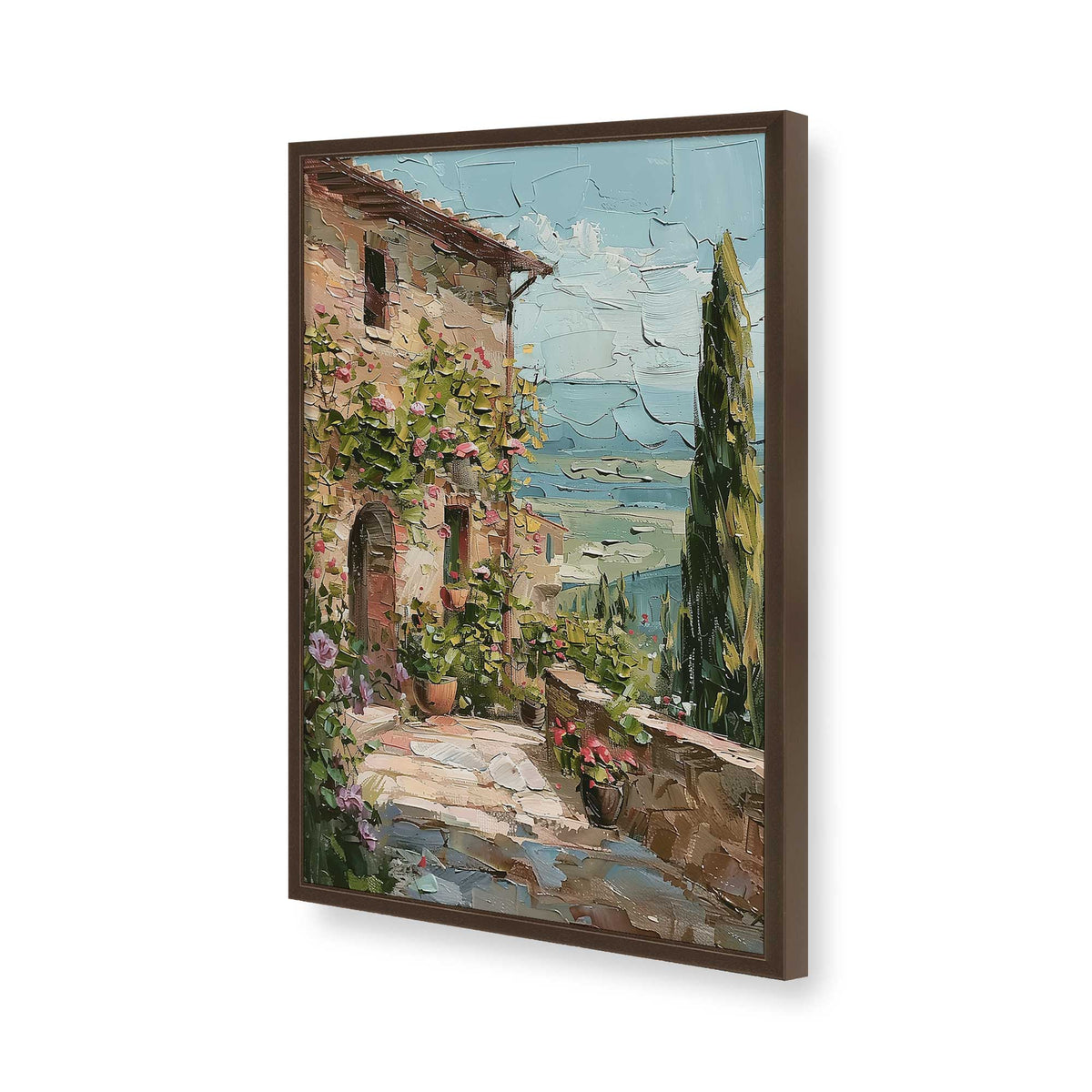 [Color:Belvinder Brown], Picture of art in a Polished Chrome frame of the corner