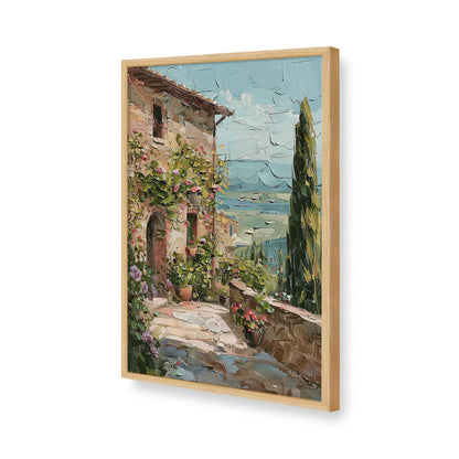 [Color:American Maple], Picture of art in a Polished Chrome frame of the corner