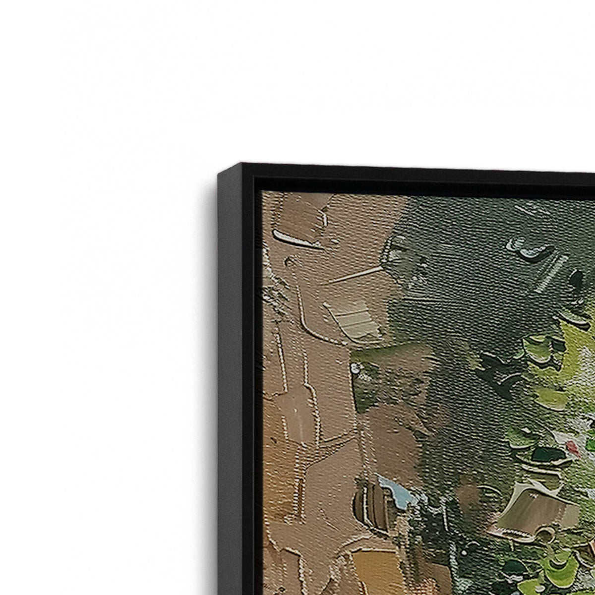 [Color:Satin Black], Picture of art in a Satin Black frame at an angle