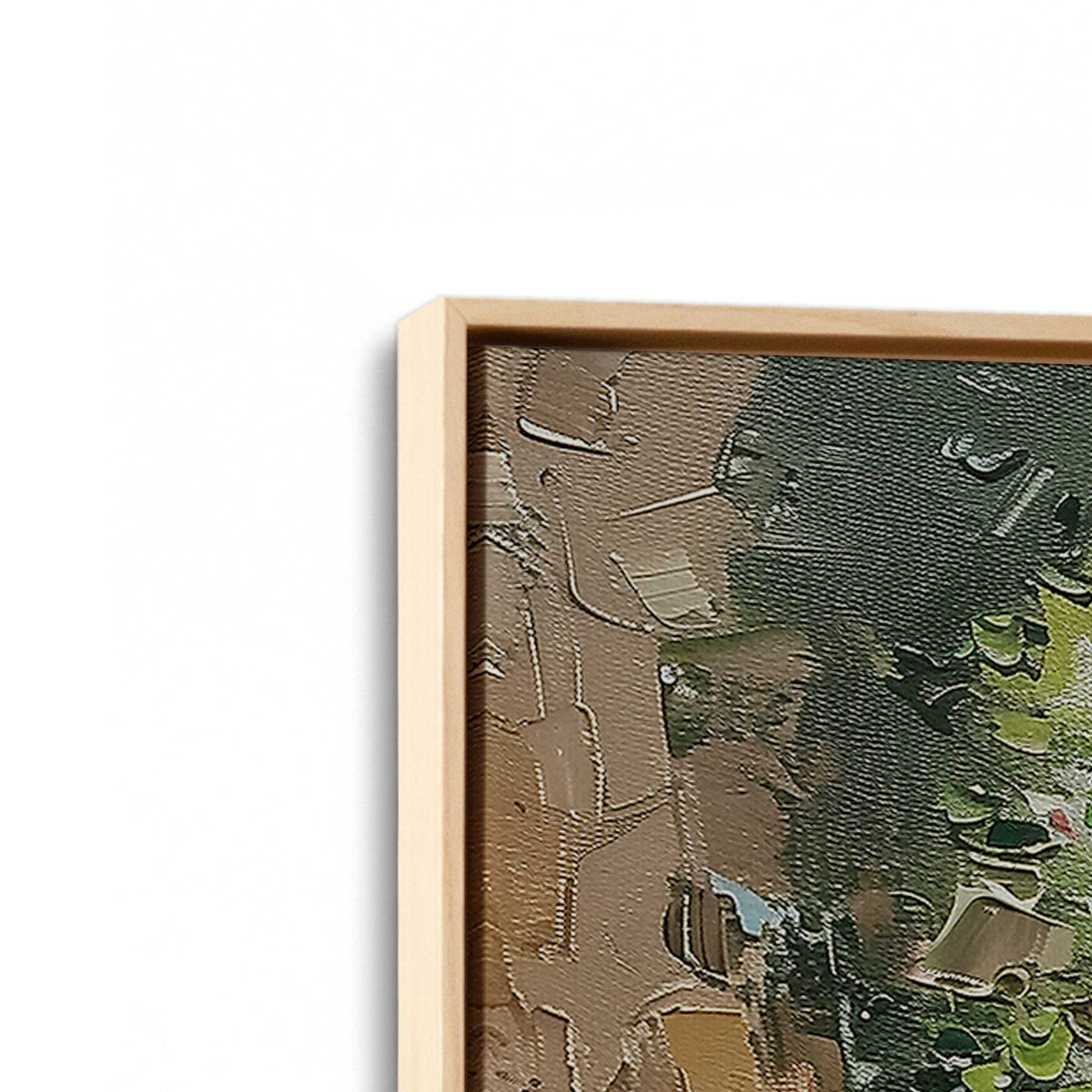 [Color:American Maple], Picture of art in a American Maple frame at an angle