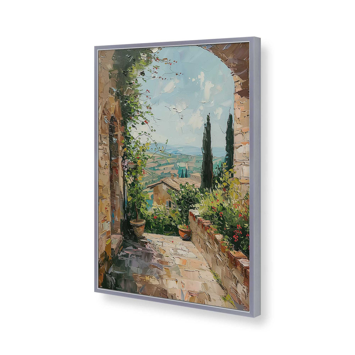[Color:Polished Chrome], Picture of art in a Polished Chrome frame of the corner