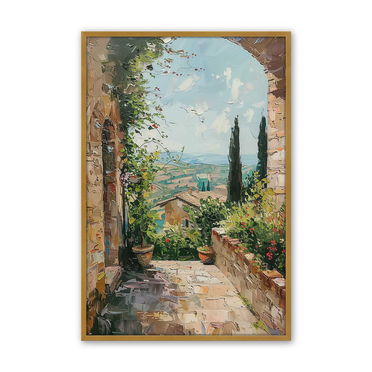 [Color:Polished Gold], Picture of art in a Polished Chrome frame