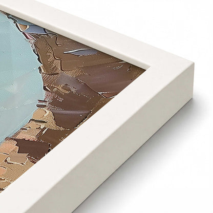 [Color:Opaque White], Picture of art in a Polished Chrome frame at an angle