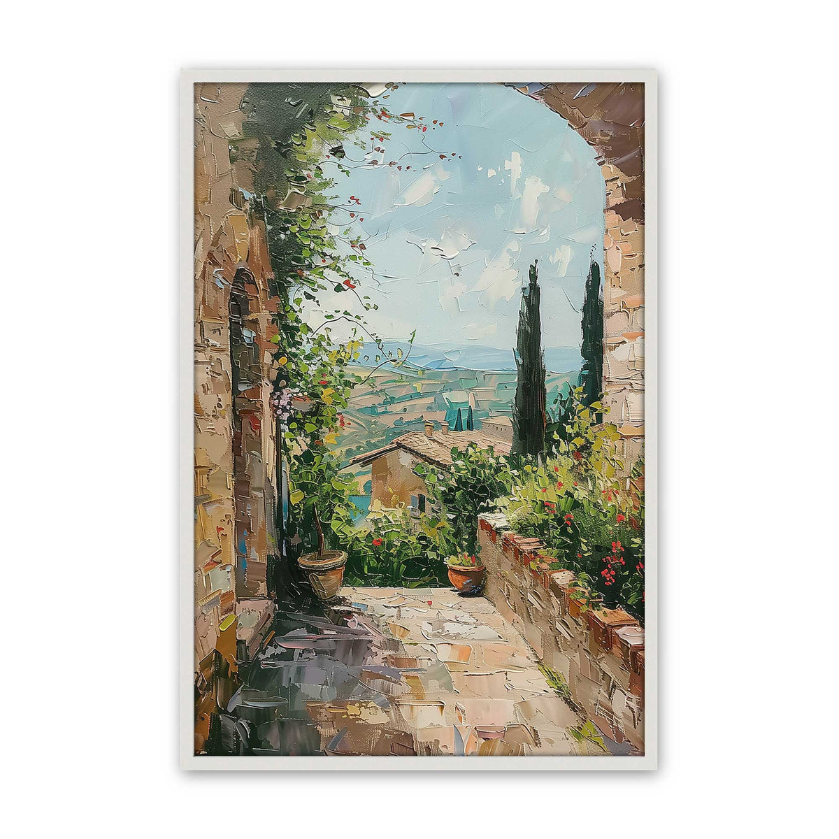 [Color:Opaque White], Picture of art in a Polished Chrome frame