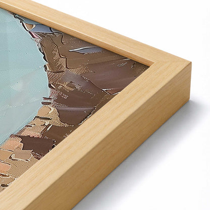 [Color:American Maple], Picture of art in a Polished Chrome frame at an angle
