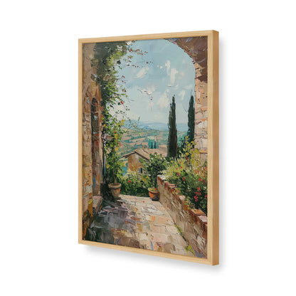 [Color:American Maple], Picture of art in a Polished Chrome frame of the corner