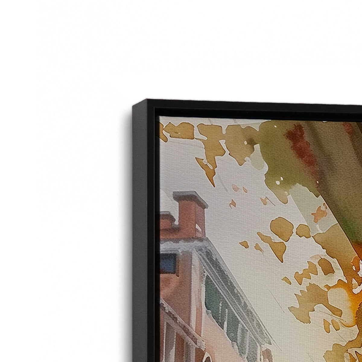 [Color:Satin Black], Picture of art in a Satin Black frame at an angle