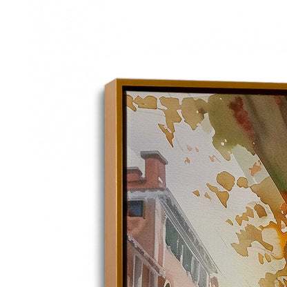 [Color:Polished Gold], Picture of art in a Polished Gold frame at an angle