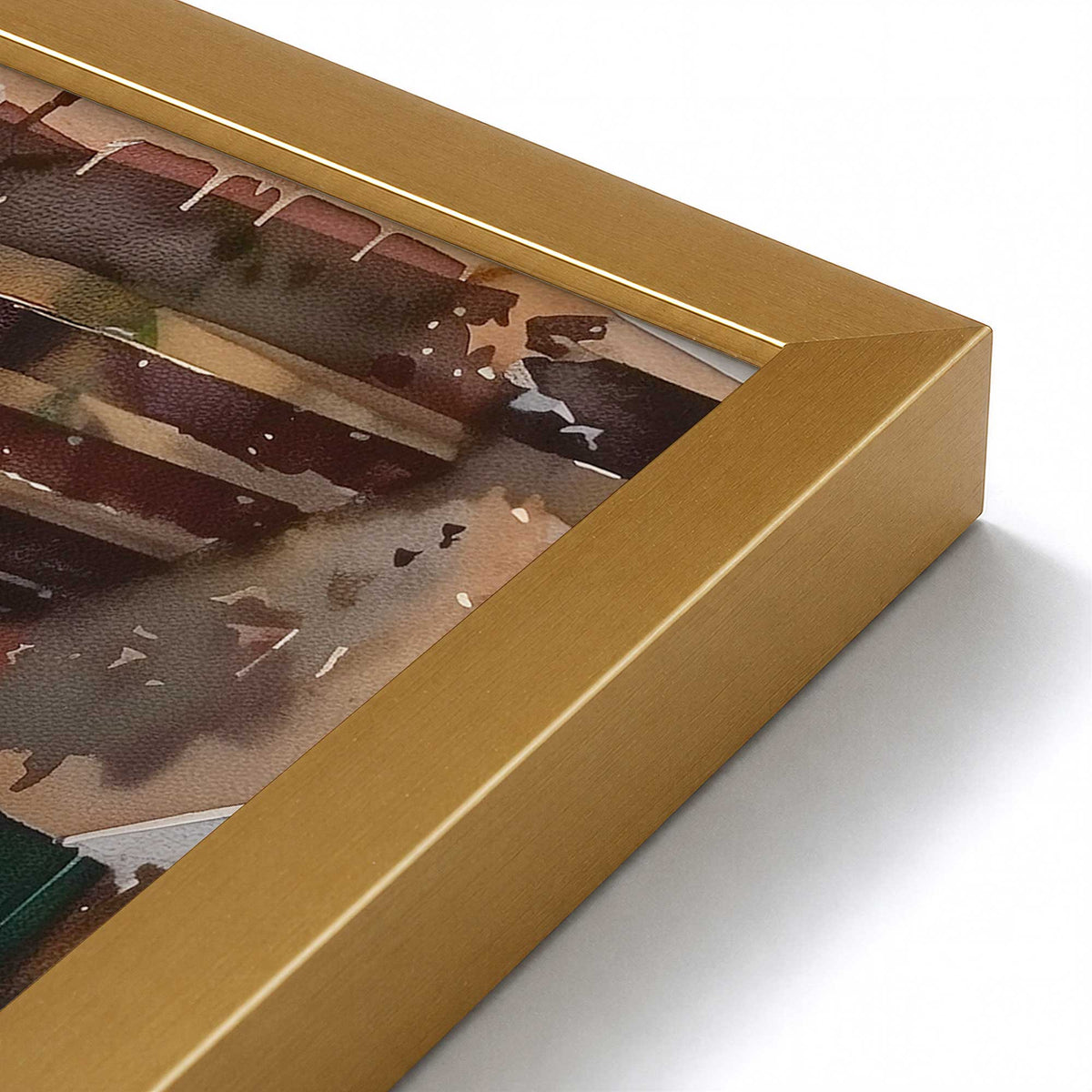 [Color:Polished Gold], Picture of art in a Polished Chrome frame at an angle
