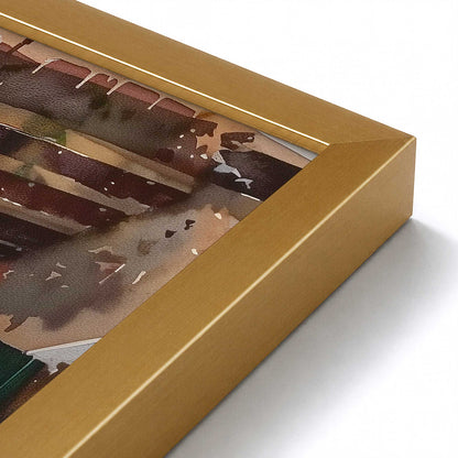 [Color:Polished Gold], Picture of art in a Polished Chrome frame at an angle