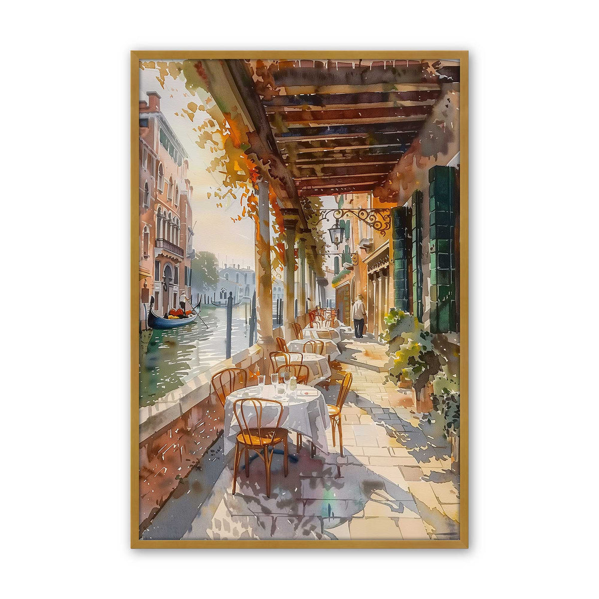 [Color:Polished Gold], Picture of art in a Polished Chrome frame