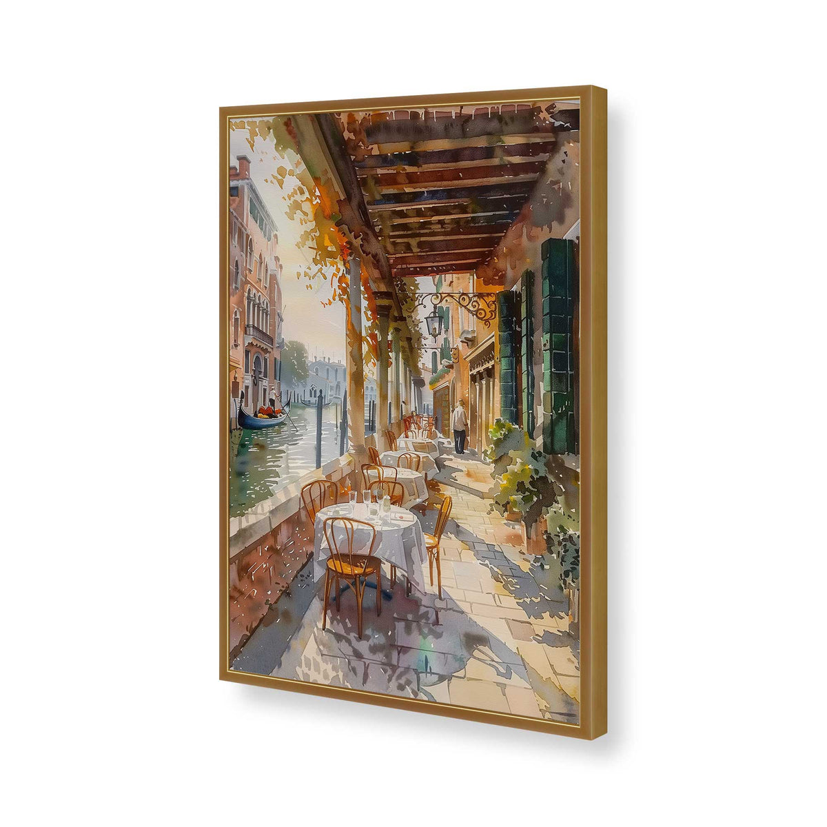 [Color:Polished Gold], Picture of art in a Polished Chrome frame of the corner
