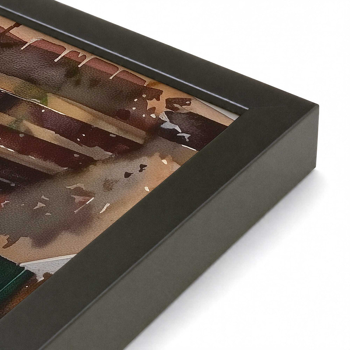 [Color:Satin Black], Picture of art in a Polished Chrome frame at an angle