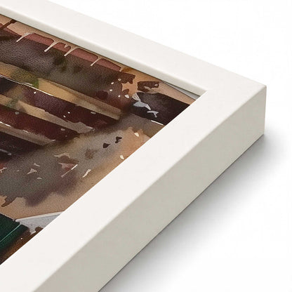 [Color:Opaque White], Picture of art in a Polished Chrome frame at an angle