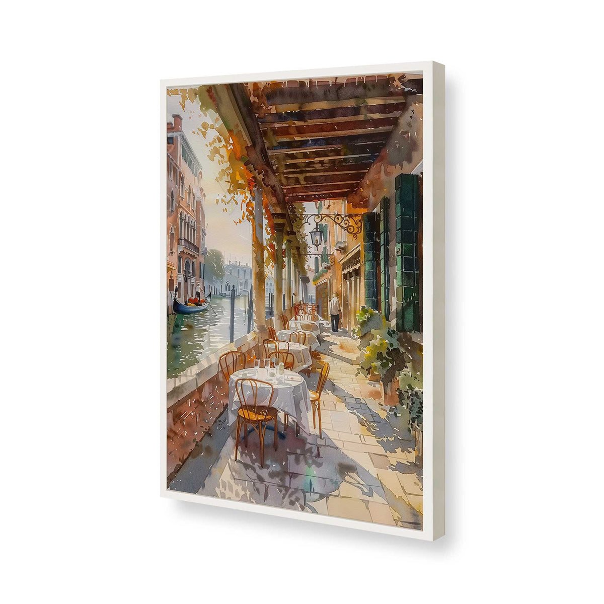 [Color:Opaque White], Picture of art in a Polished Chrome frame of the corner