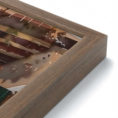 [Color:Walnut], Picture of art in a Polished Chrome frame at an angle