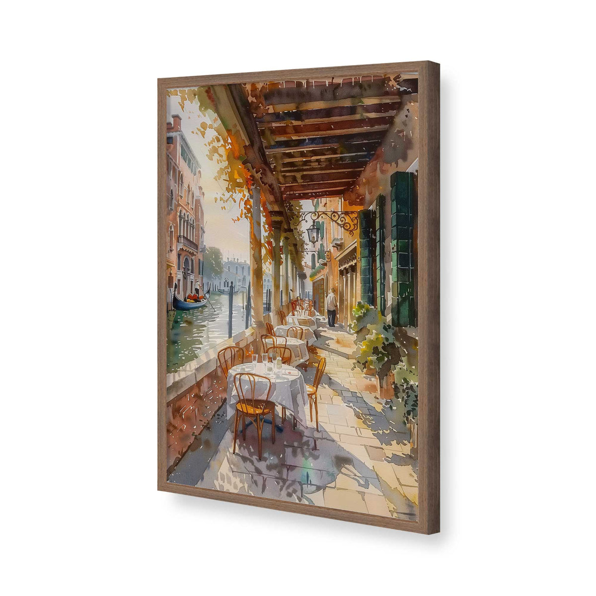 [Color:Walnut], Picture of art in a Polished Chrome frame of the corner