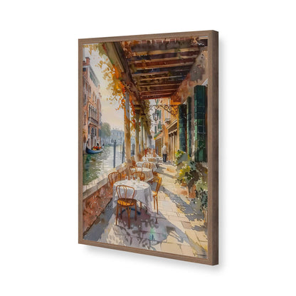 [Color:Walnut], Picture of art in a Polished Chrome frame of the corner