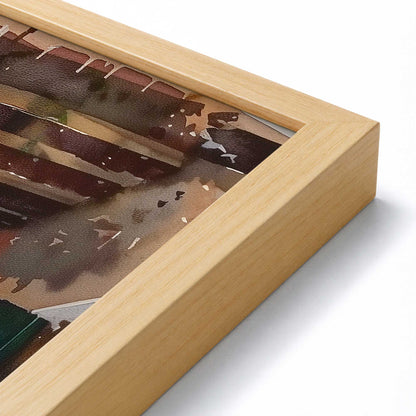 [Color:American Maple], Picture of art in a Polished Chrome frame at an angle